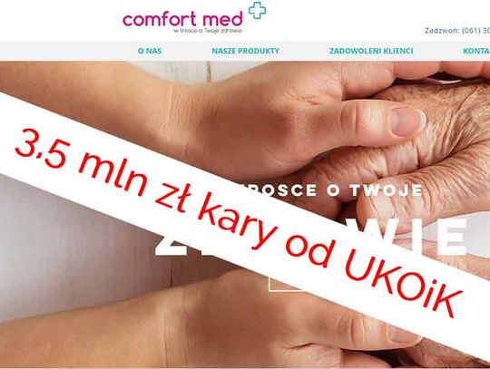 3,5 mln zł kary dla Comfort Med+. Łamanie praw konsumentów na pokazach handlowych.