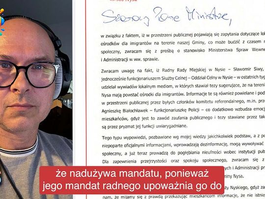 Burmistrz uprzejmie donosi do ministra Siemoniaka. Oni pytają o imigrantów!