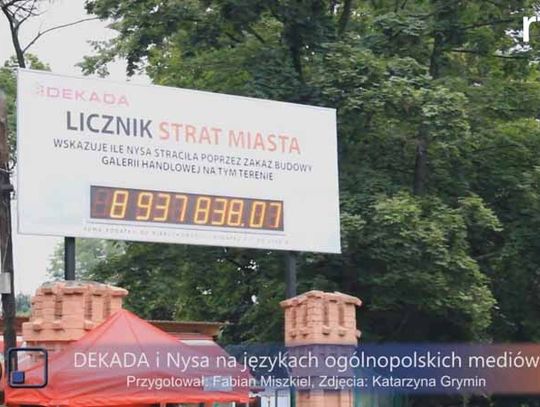 Czy DEKADA zamontuje licznik strat Nysy przed urzędem wojewódzkim w Opolu?