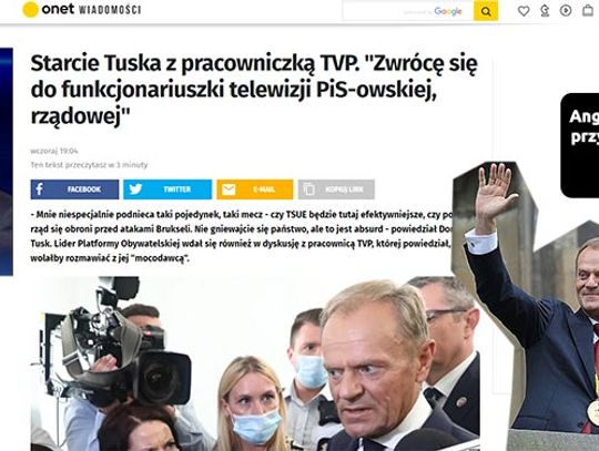 Dziennikarka, czy funkcjonariuszka, Tusk, Onet i TVP, kto lepszy w mowie nienawiści 