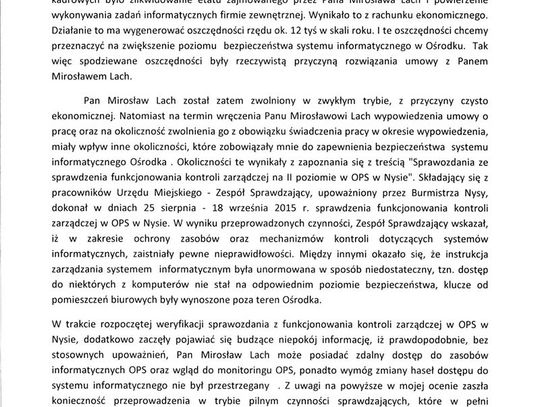 OPS - tekst oświadczenia i pierwsze odpowiedzi na 1 z 15 pytań z informacji publicznej.