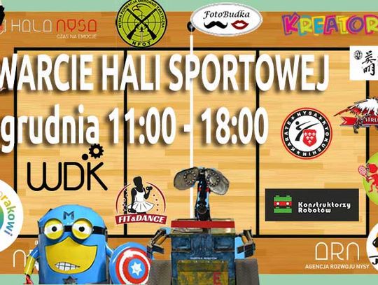 Otwarcie HALI SPORTOWEJ NYSA! - 30 grudnia - Dwumetrowe Roboty, Klocki LEGO, DINOZAURY, GRY, ZABAWY, - HURRA!!!