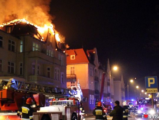 Pożar komendy policji w Nysie