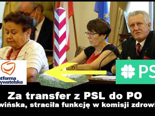 Przeszła z PSL do PO i straciła stanowisko przewodniczącej komisji zdrowia.