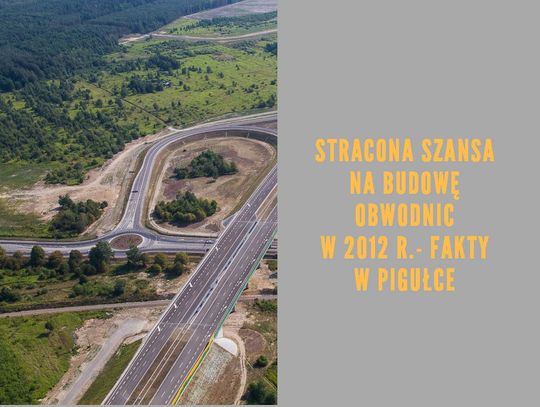 STRACONA SZANSA NA BUDOWĘ OBWODNIC W 2012 R.- FAKTY W PIGUŁCE. - wojewoda Opolski o dokonaniach Poprzedników.