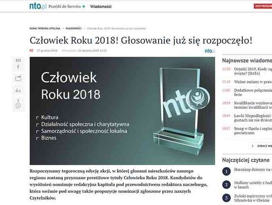 Tytuł człowieka roku NTO można zdobyć za kilkanaście tysięcy zł.