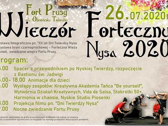 Wieczór forteczny. W programie m.in. spacer z przewodnikiem, animacje dla dzieci i projekcja filmu. - Niedziela 26 lipca 