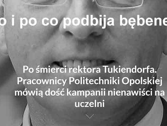 Z samobójstwa rektora robi się politykę... Kto podbija bębenek?