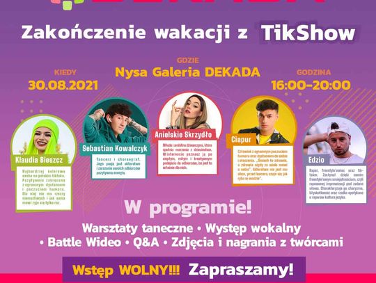 Zakończenie wakacji z TikShow w galerii Dekada 