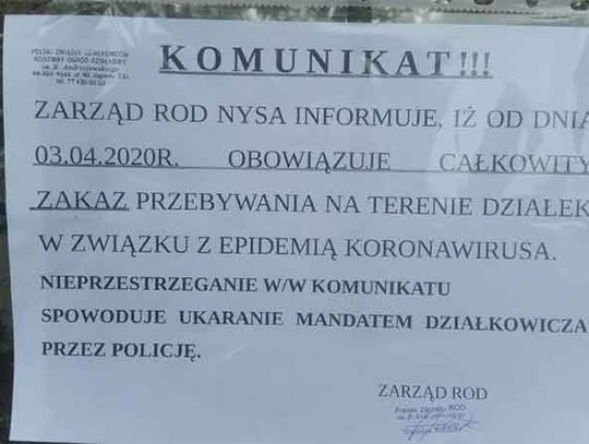 Zarząd ogródków działkowych straszy działkowców policją - to o jeden krok za daleko.