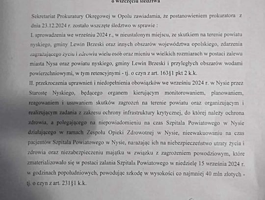 Zarządzanie kryzysowe pod lupą – mamy śledztwo prokuratury.