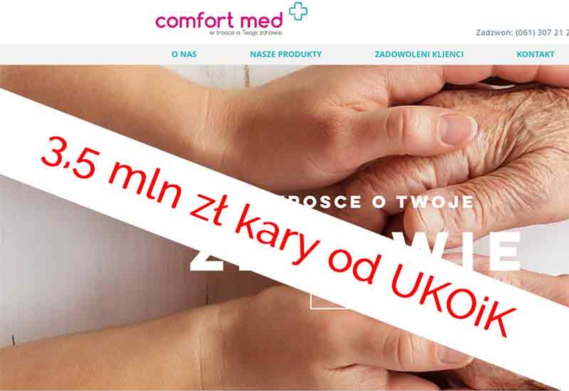 3,5 mln zł kary dla Comfort Med+. Łamanie praw konsumentów na pokazach handlowych.