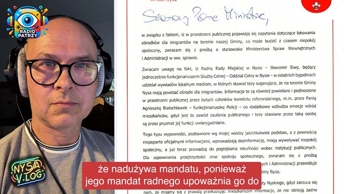 Burmistrz uprzejmie donosi do ministra Siemoniaka. Oni pytają o imigrantów!