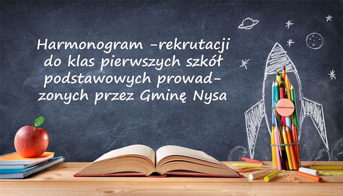 Harmonogram – rekrutacja do klas pierwszych szkół podstawowych prowadzonych przez Gminę Nysa