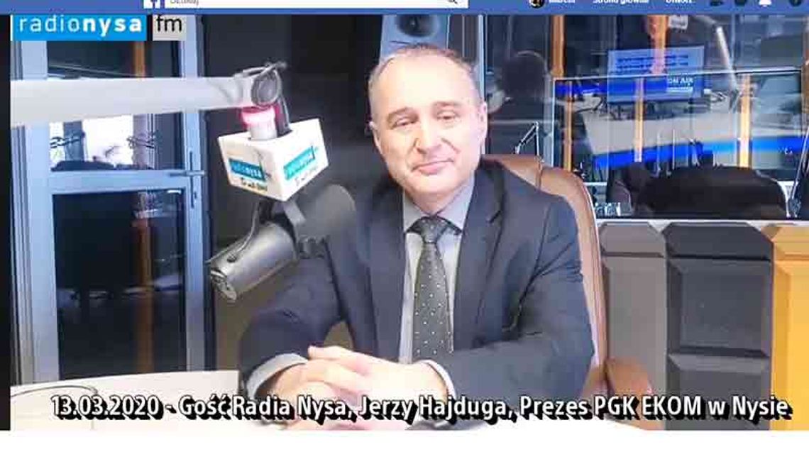 Jerzy Hajduga, Prezes PGK EKOM w Nysie - w radio Nysa - 13.03.2020