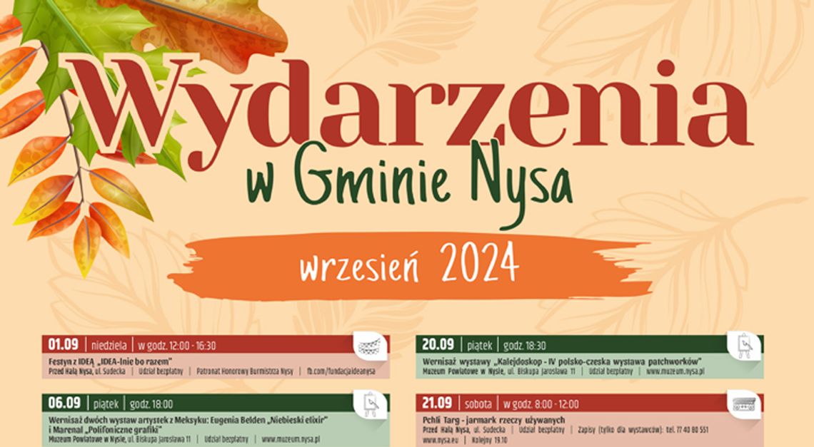 Kalendarz wydarzeń w Gminie Nysa – wrzesień 2024