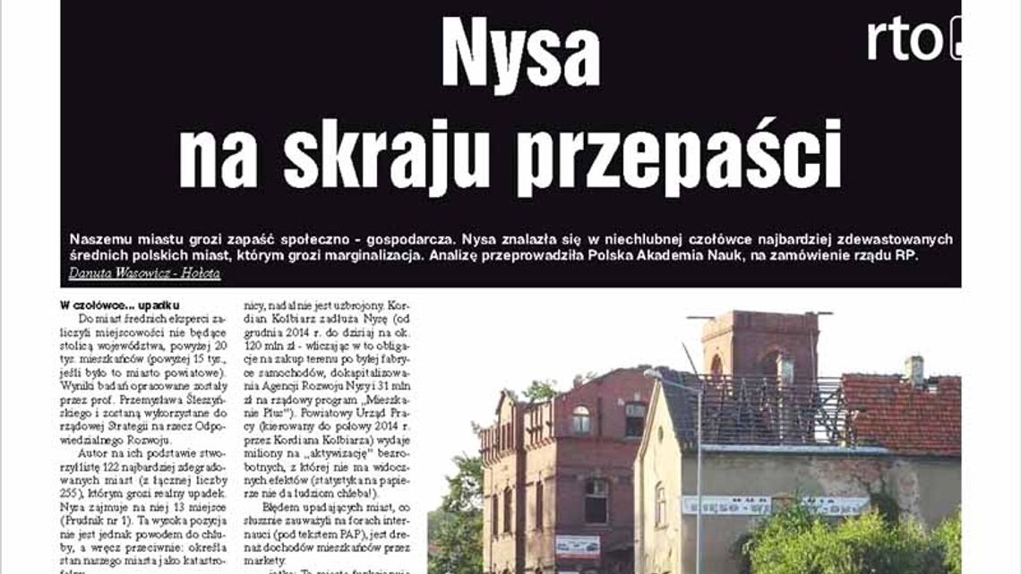 Kolbiarz kontra Hołota. Burmistrz odpiera zarzuty Nowin Nyskich.