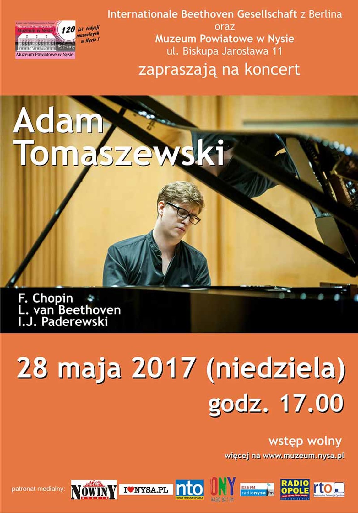 KONCERT ODWOŁANY - Muzeum zaprasza na koncert fortepianowy w wykonaniu Adama Tomaszewskiego