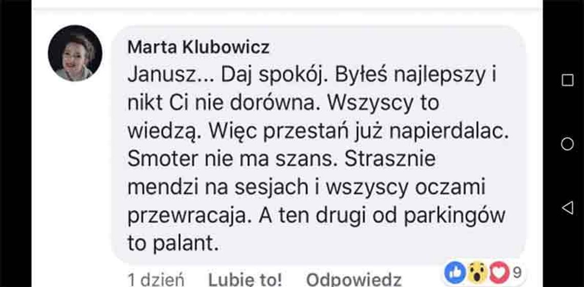 Marta Klubowicz zapomina, że jest osobą publiczną i chce pomóc komuś w wyborach, ale komu?