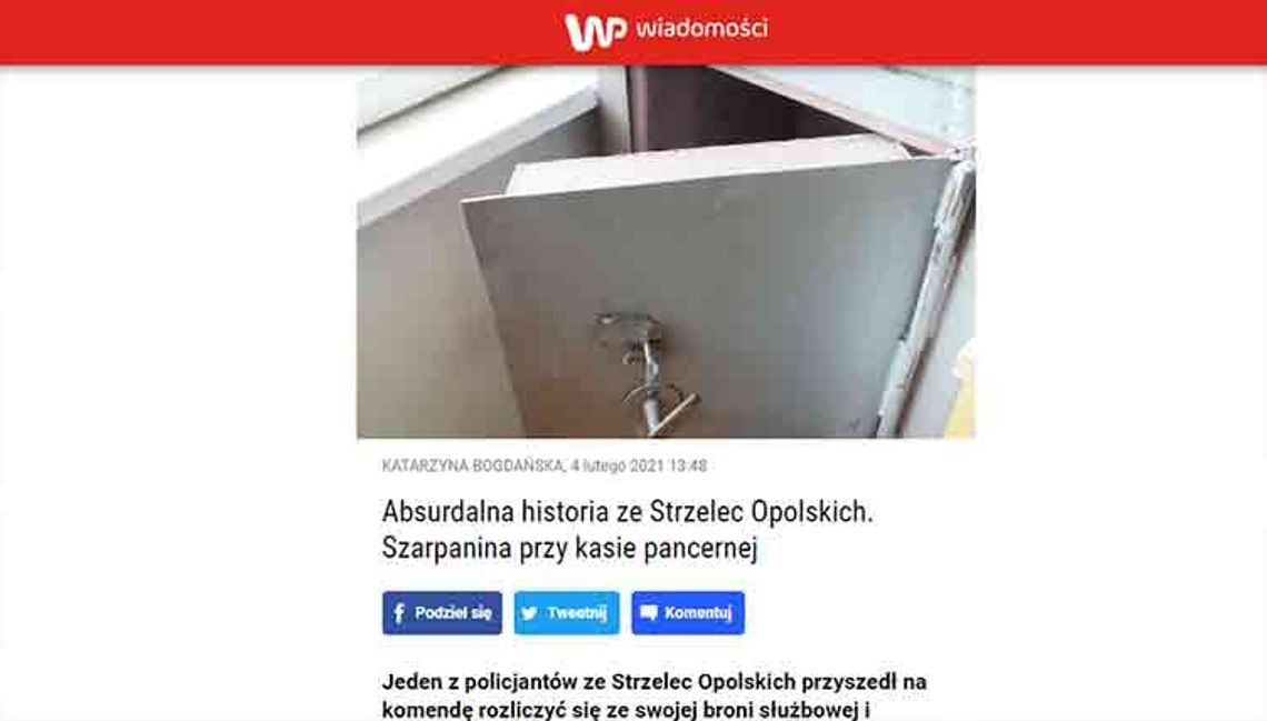Nasz artykuł o policji znalazł się w Wirtualnej Polsce - brawo My!