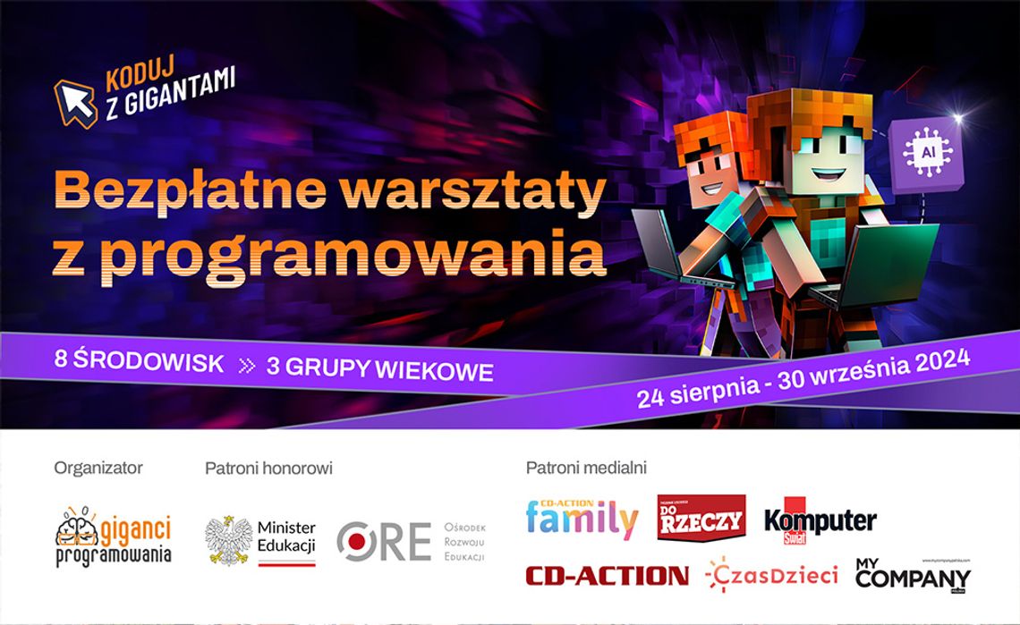 Przeżyjmy razem Cyber Przygodę w świecie sztucznej inteligencji – 15. edycja Koduj z Gigantami wystartowała!