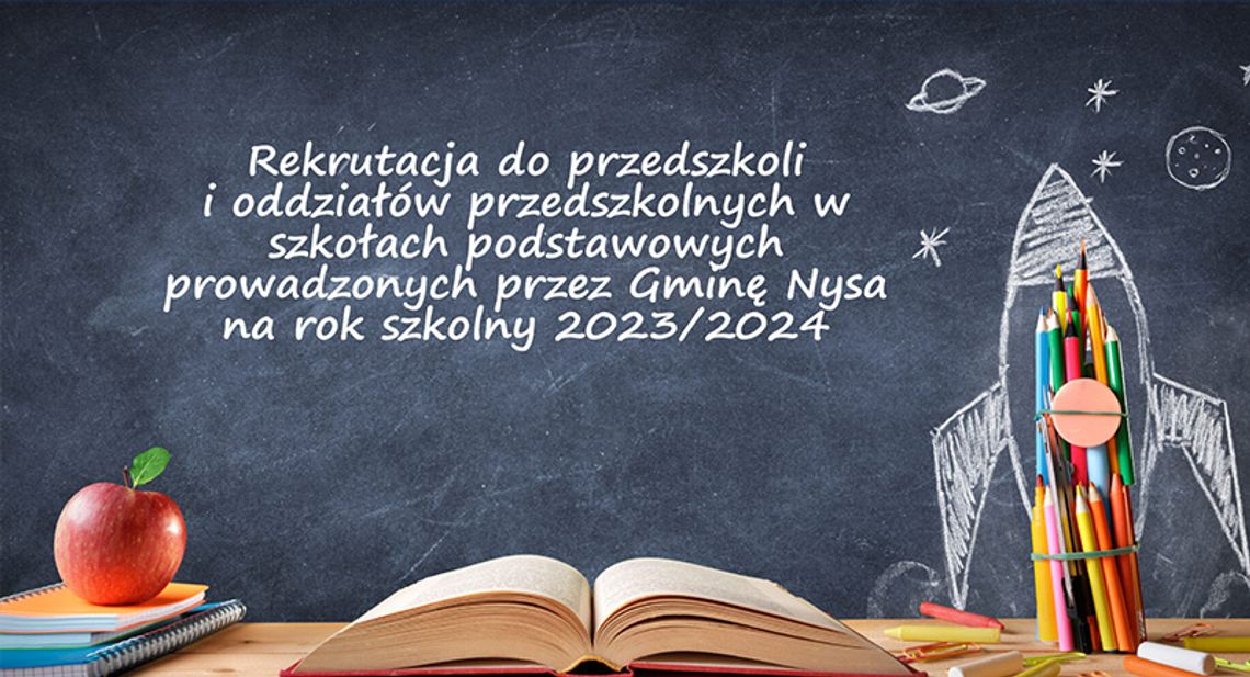 Rekrutacja do przedszkoli i oddziałów przedszkolnych w szkołach podstawowych prowadzonych przez Gminę Nysa na rok szkolny 2023/2024