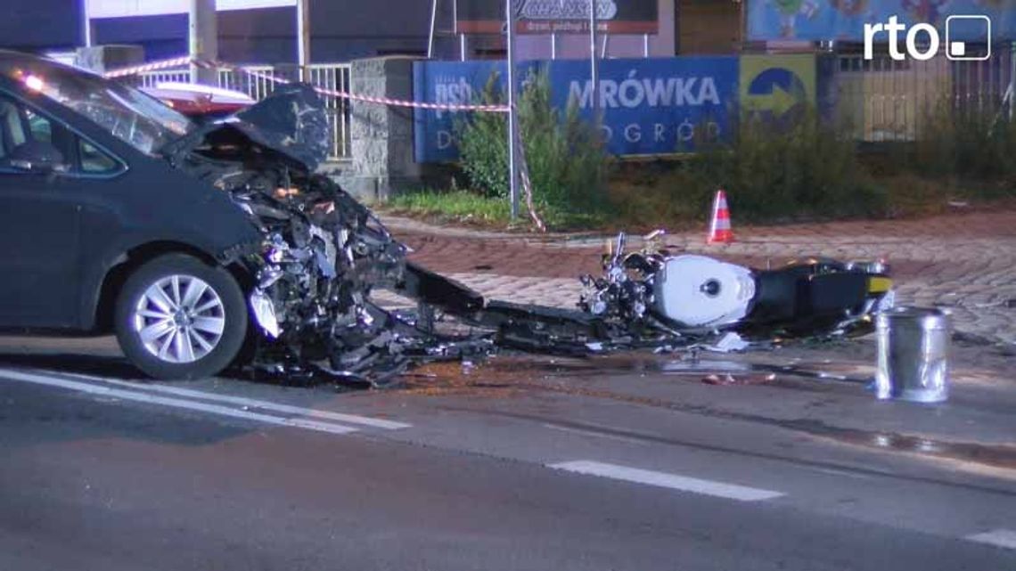 Śmiertelny wypadek na Grodkowskiej w Nysie - motocyklista zmarł w szpitalu.
