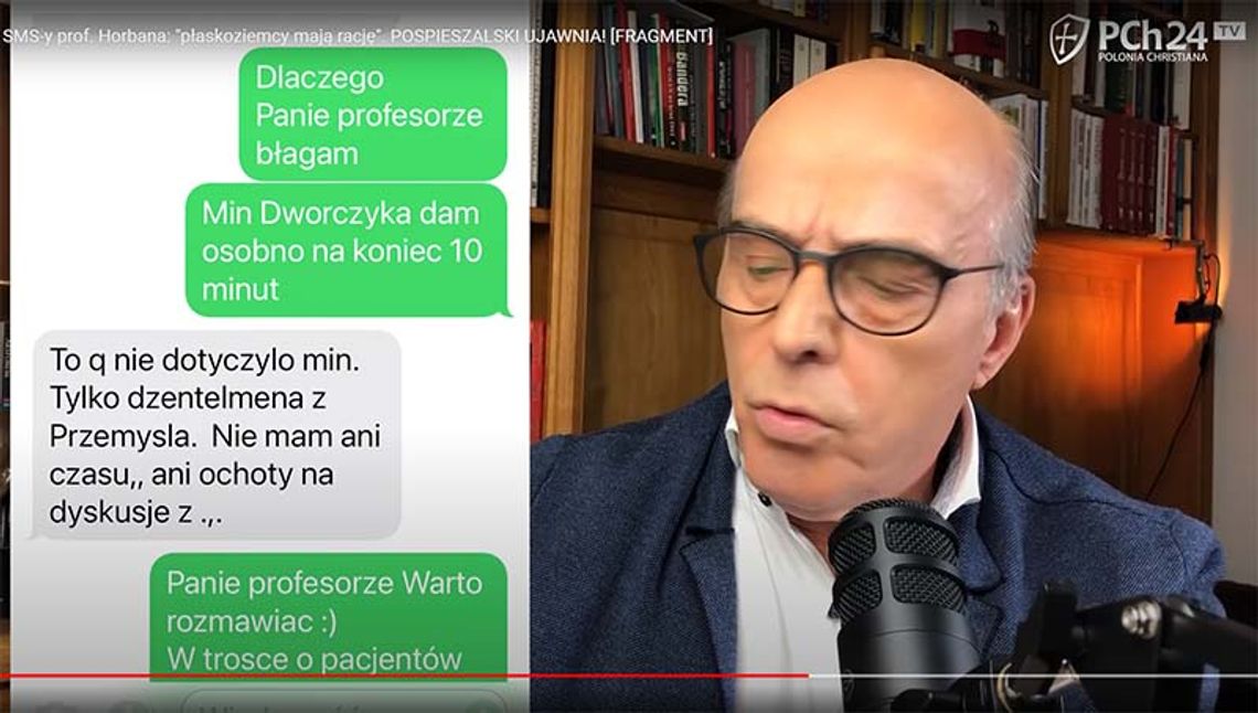 SMS-y profesora Horbana w kontekście dyskusji o amantadynie - "Trudno się dyskutuje z płaskoziemcami (choć mają rację)"