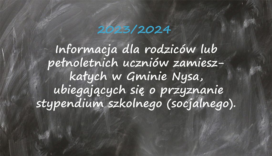 Stypendium szkolne (socjalne) na nowy rok szkolny