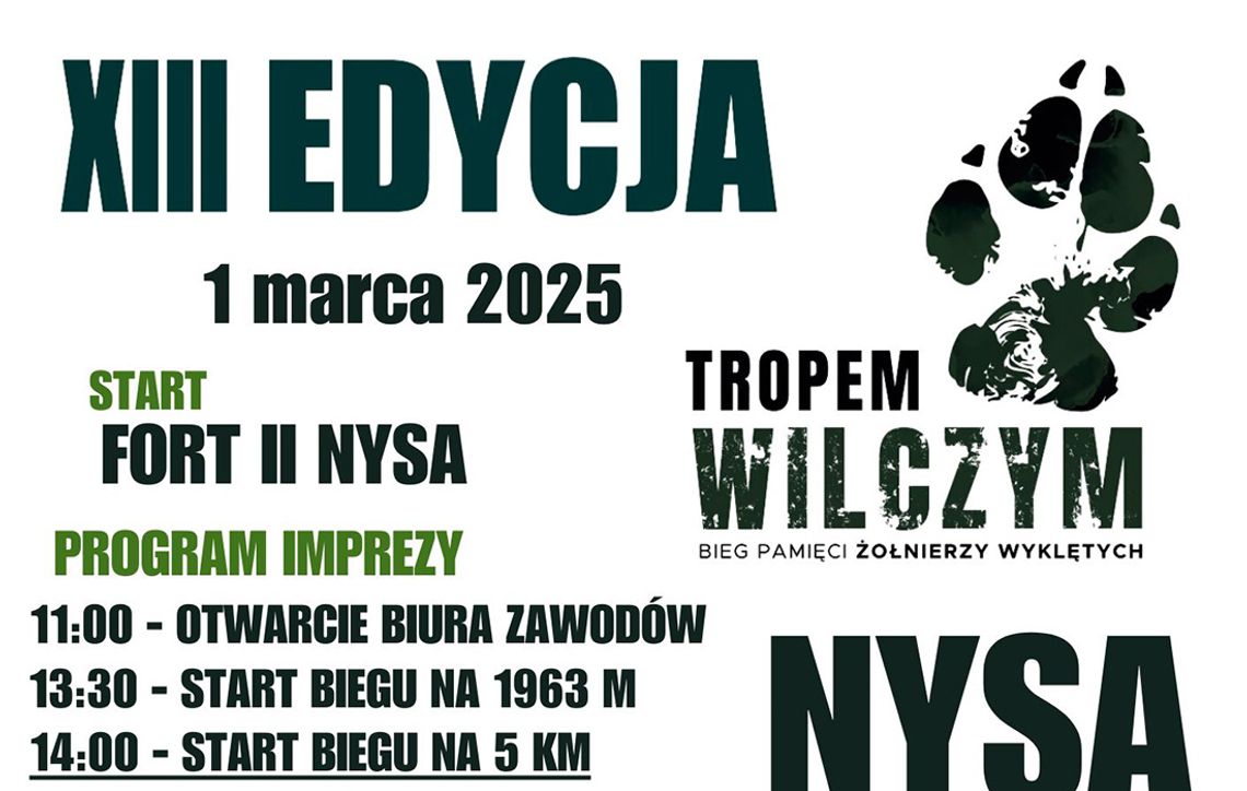 Trwają zapisy do Biegu Pamięci Żołnierzy Wyklętych „Tropem Wilczym” w Nysie!