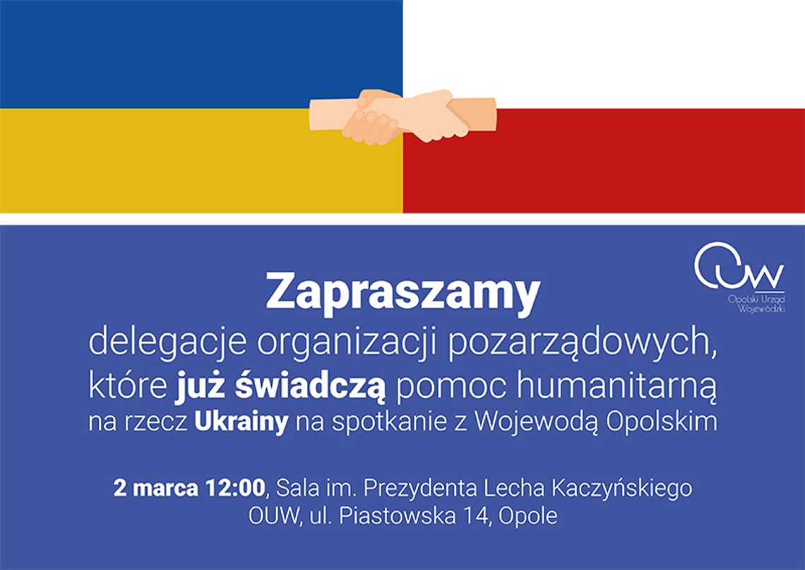 Wojewoda Opolski zaprasza na spotkanie delegacje organizacji pozarządowych